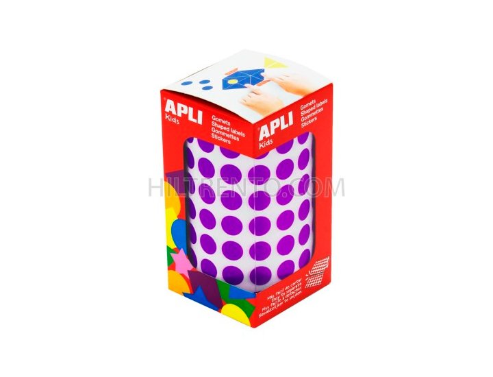 ETIQUETAS GOMETS ROLLO CIRCULOS 10,50MM LILA