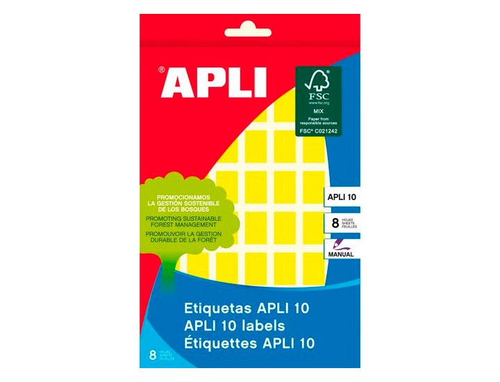 ETIQUETAS SOBRE 8 Hojas 012X18 AMARILLA