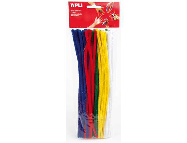 LIMPIA PIPAS 30CM PACK 50 Unidades COLORES BASICOS APLI