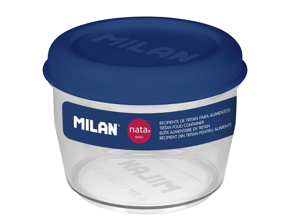 RECIPIENTE PARA ALIMENTOS HERMETICO 500ML MILAN NATA 624 AZUL REDONDA