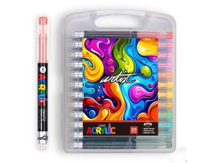 ROTULADOR ACRILICO ARTIST REAL BRUSH SET 24 COLORES