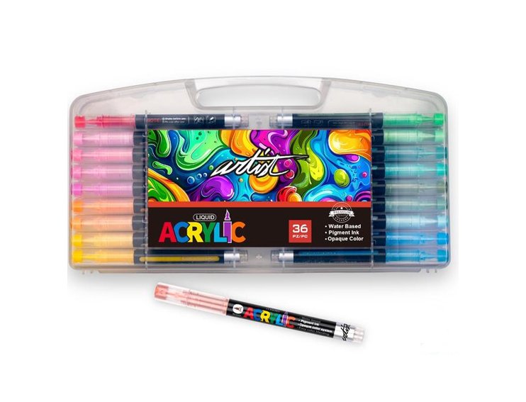 ROTULADOR ACRILICO ARTIST REAL BRUSH SET 36 COLORES