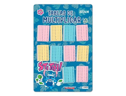 LAMINA DIDACTICA PVC TABLAS DE MULTIPLICAR STITCH