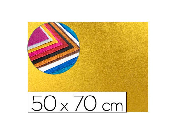 ALFOMBRILLA CAUCHO EVA GLITTER 45X60 CM ORO