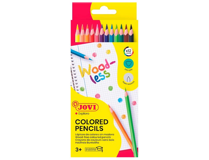 LAPIZ JOVI WOODLESS CAJA CARTON 12 COLORES TRIANGULARES