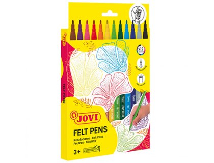 ROTULADOR JOVI FELT PENS CAJA CARTON 12 COLORES