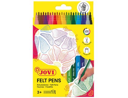 ROTULADOR JOVI FELT PENS CAJA CARTON 24 COLORES