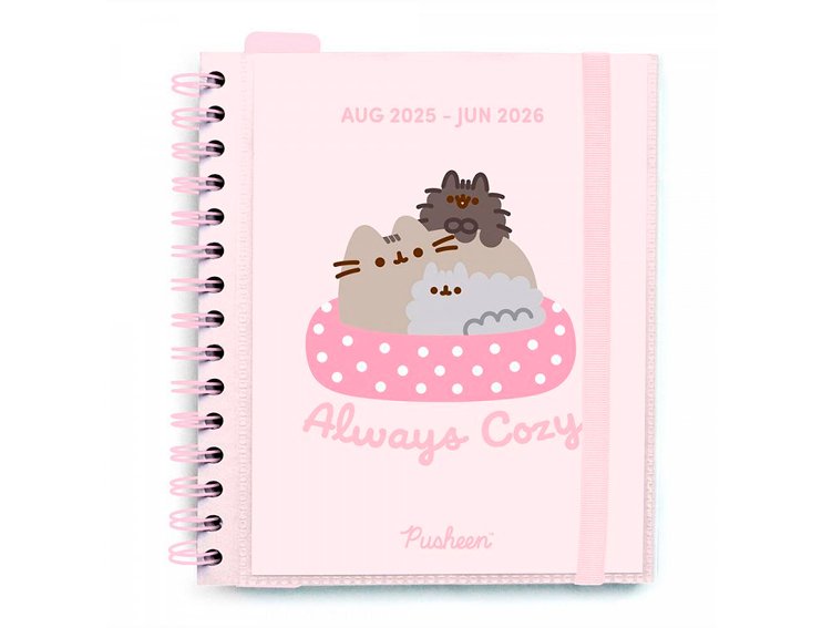 AGENDA ESCOLAR ESPIRAL 140X160MM DIA PAGINA GRUPO ERIK PUSHEEN