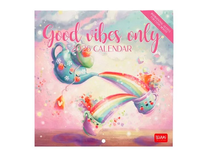 CALENDARIO ALMANAQUE 18X18 GOOD VIBES ONLY INSPITATION