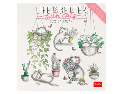 CALENDARIO ALMANAQUE 18x18 SKETCHY CATS