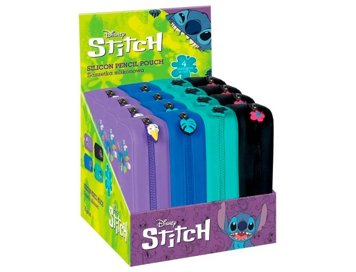 PORTATODO SILICONA RECTANGULAR STITCH BLACK COLORES SURTIDOS