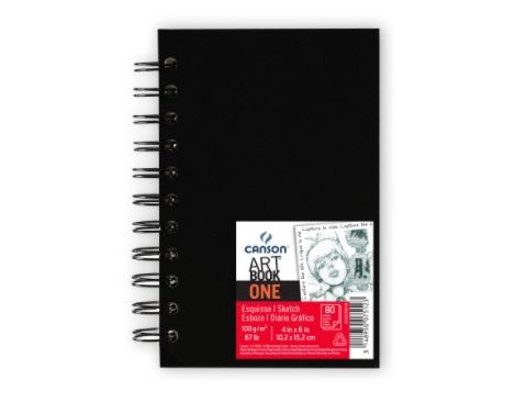 BLOC DE DIBUJO ESPIRAL ESBOZO 102X152MM 100 Gramos 80 Hojas NEGRO CANSON DESSIN ONE