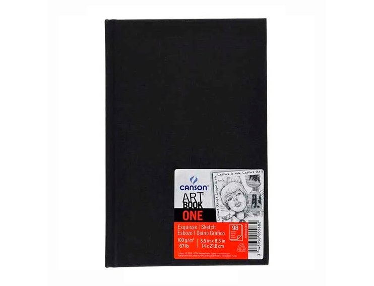 BLOC DE DIBUJO ESPIRAL ESBOZO 148X210MM 160 Gramos 100 Hojas NEGRO CANSON DESSIN ONE
