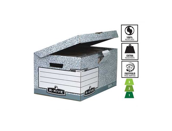 CAJON CONTENEDOR GRANDE TAPA FIJA GRIS Fellowes