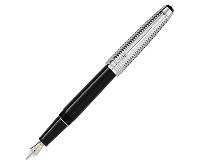 PLUMA MONTBLANC MEISTERSTUCK DOUE 145 GEOMETRY PLATINO PLUMIN F