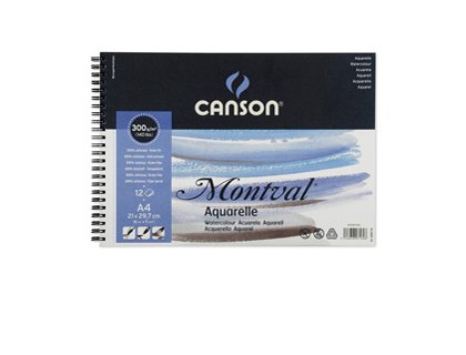 BLOC DE DIBUJO ESPIRAL ACUARELA 210X297MM 300 Gramos 12 Hojas GUARRO CANSON MONTVAL