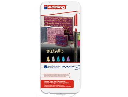 ROTULADOR EDDING N 1200  PACK  6 COLORES METALICOS