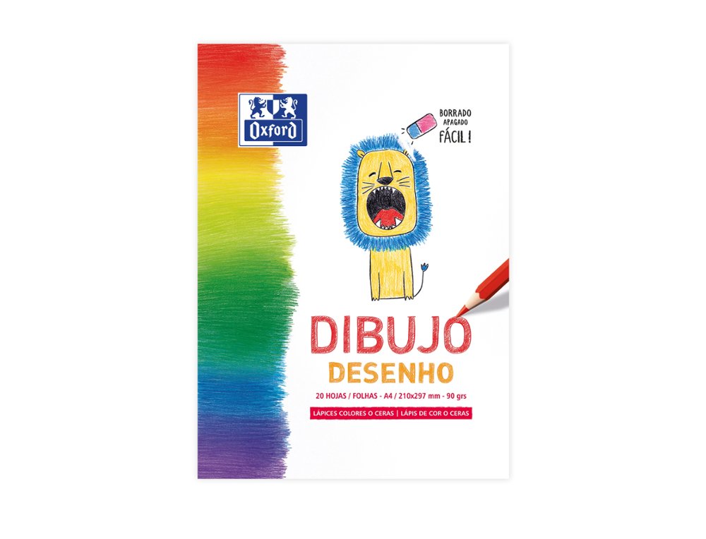 BLOC DE DIBUJO OXFORD KIDS DINA4 20 HOJAS 90 Gramos