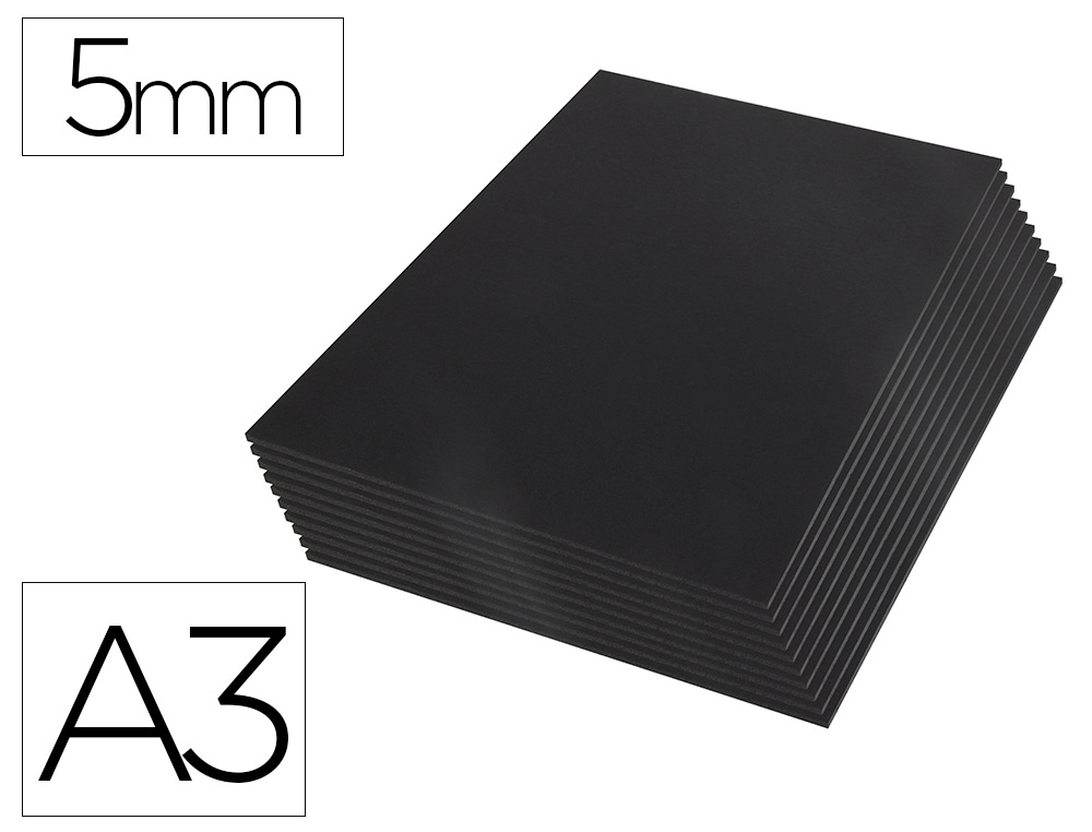 CARTON PLUMA DINA3 NEGRO DOBLE CARA ESPEROR 5 MM PACK 2 HOJAS