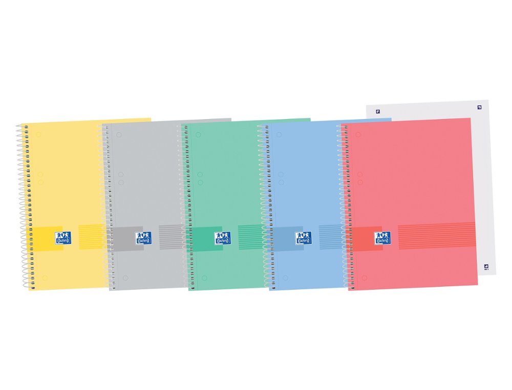 BLOC ESPIRAL OXFORD  and  YOU DINA5+ 80 Hojas LISO TAPA CARTON DE COLORES SURTIDOS