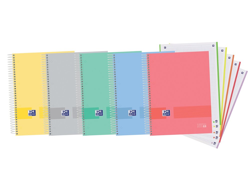 BLOC ESPIRAL OXFORD  and  YOU DINA4+ 120 Hojas CUADRO 5X5 COLORES SURTIDOS