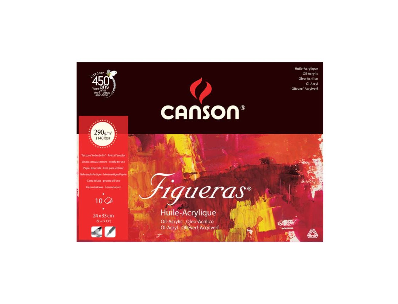 BLOC DE DIBUJO ENCOLADO OLEO 240X330MM 290 Gramos 10 Hojas 1 Lado CANSON FIGUERAS