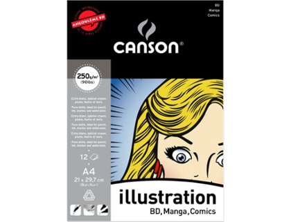 BLOC DE DIBUJO ENCOLADO ESBOZO 297X210MM 250 Gramos 12 Hojas CANSON ILUSTRATION