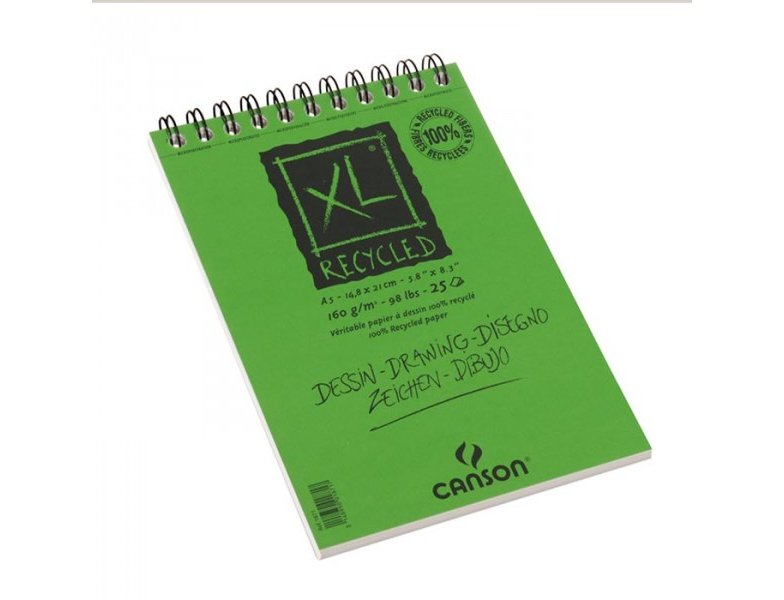 BLOC DE DIBUJO ESPIRAL ESBOZO 210X297MM 160 Gramos 50 Hojas CANSON CROQUIS RECYCLED XL