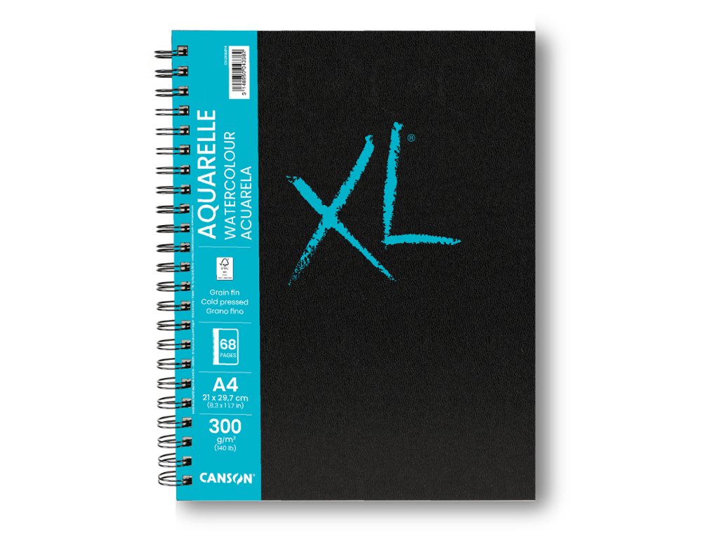 BLOC DE DIBUJO ESPIRAL ACUARELA 148x210MM 300 Gramos 68 Hojas GRANO FINP CANSON ART BOOK XL