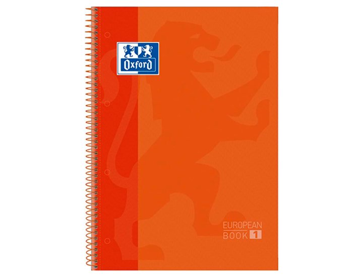 BLOC ESPIRAL OXFORD EUROPEAN BOOK 1 80 Hojas TAPA CARTON DINA4 CUADRICULA 5MM MELOCOTON