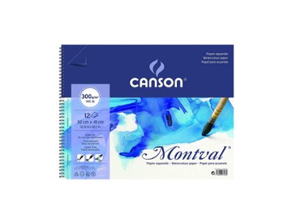 BLOC DE DIBUJO ESPIRAL ACUARELA 320X410MM 300 Gramos 12 Hojas CANSON MONTVAL