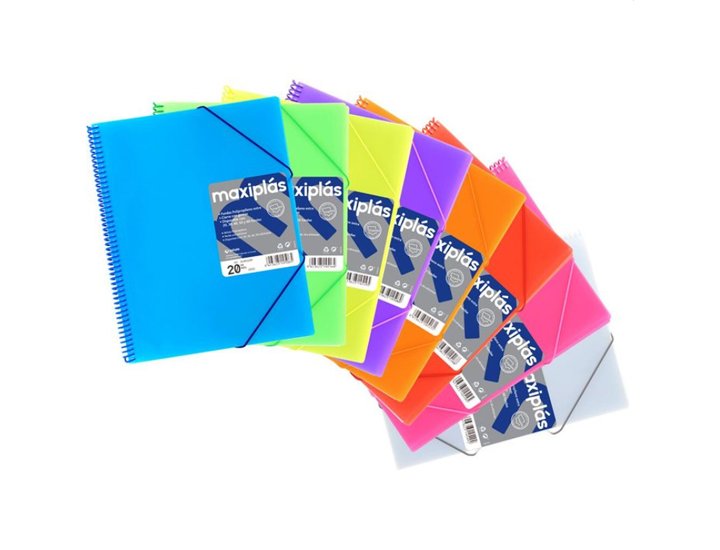 CARPETA FUNDAS DINA4 40 FUNDAS ESPIRAL GRAFOPLAST MAXIPLAS TRASLUCIDA MALVA PASTEL