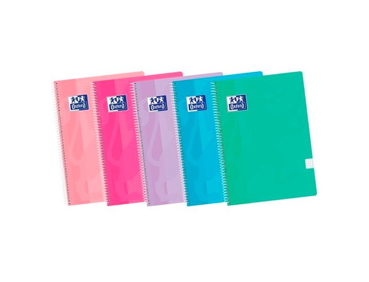 BLOC ESPIRAL FOLIO 80 Hojas Tapa Polipropileno OXFORD SCHOOL CLASSIC CUADRICULA 5X5 SURTIDO