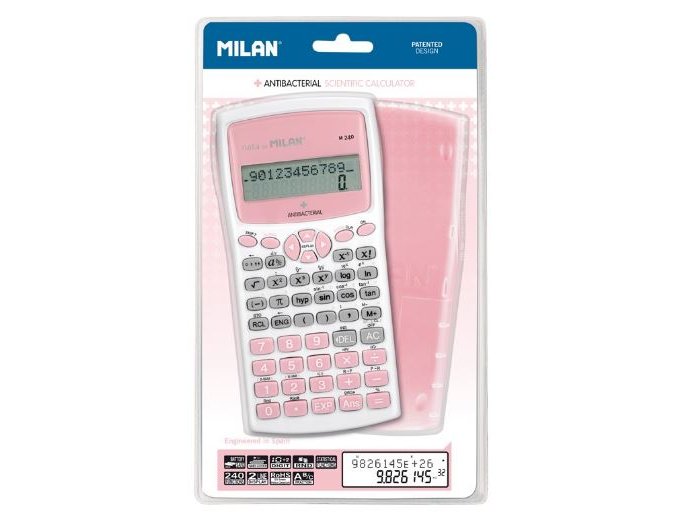 CALCULADORA CIENTIFICA M240 MILAN ANTIBACTERIANA ROSA