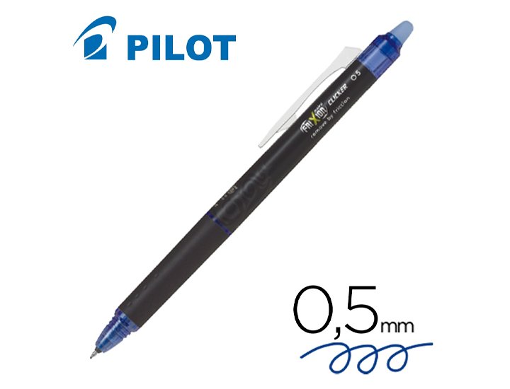 BOLIGRAFO PILOT FRIXION BORRABLE 0,5 MM CLICKER AZUL