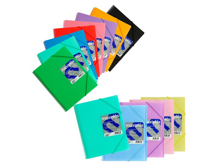 CARPETA FUNDAS DINA4 40 FUNDAS ESPIRAL GRAFOPLAST MAXIPLAS TRASLUCIDA VERDE PASTEL