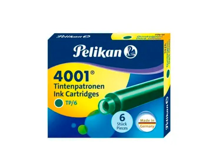 TINTA PELIKAN CARTUCHO CORTO CAJITA DE 6 Unidades VERDE