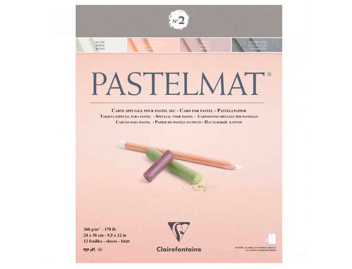 BLOC DE DIBUJO ENCOLADO PASTELMAT N 2 240X300 MM 360 Gramos 12 Hojas CLAIREFONTAINE