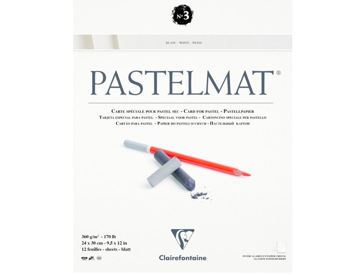 BLOC DE DIBUJO ENCOLADO PASTELMAT N 3 240X300 MM 360 Gramos 12 Hojas CLAIREFONTAINE