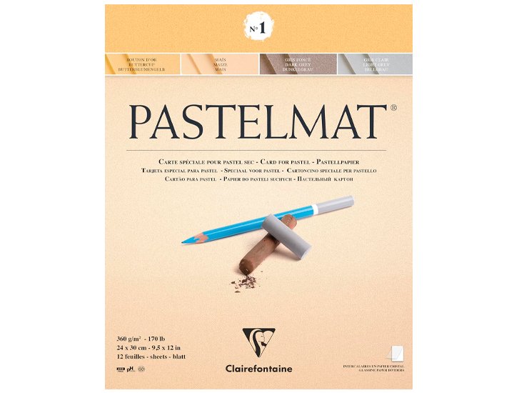 BLOC DE DIBUJO ENCOLADO PASTELMAT N 1 240X300 MM 360 Gramos 12 Hojas CLAIREFONTAINE