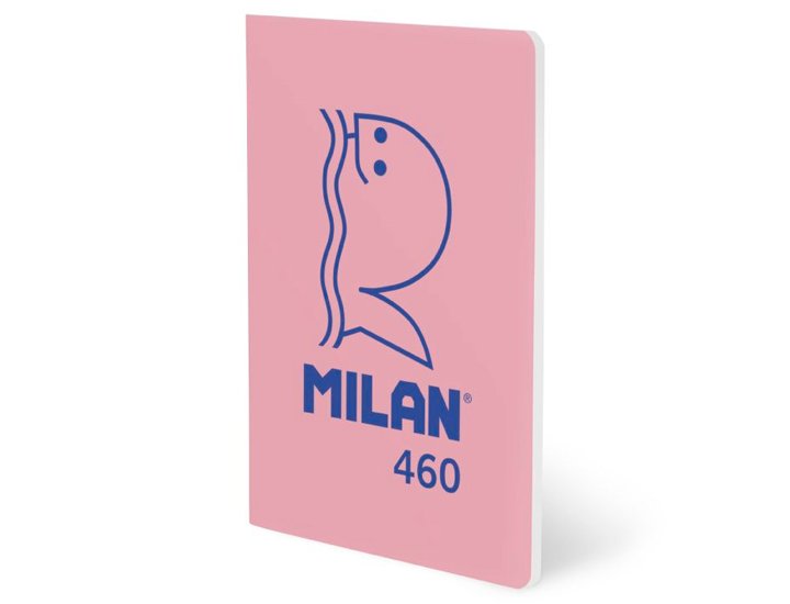 BLOC ENCOLADO DINA5 24 HOJAS 95 GRAMOS TAPA BLANDA MILAN 460 ROSA LINEAS HORIZONTALES