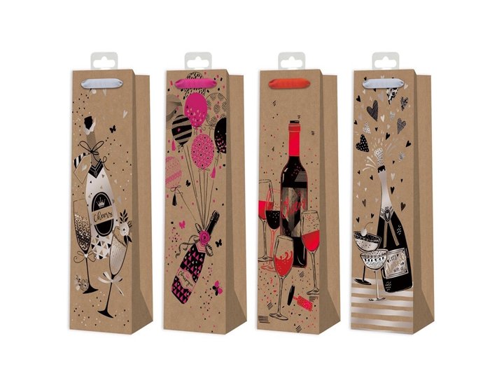 BOLSA REGALO BOTELLERO TODO TIEMPO KRAFT MARRON CON CINTA